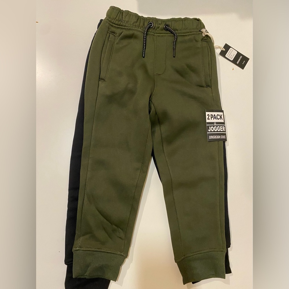 2 pack Sovereign State Jogger Pants Size *6* Green and black -NWT